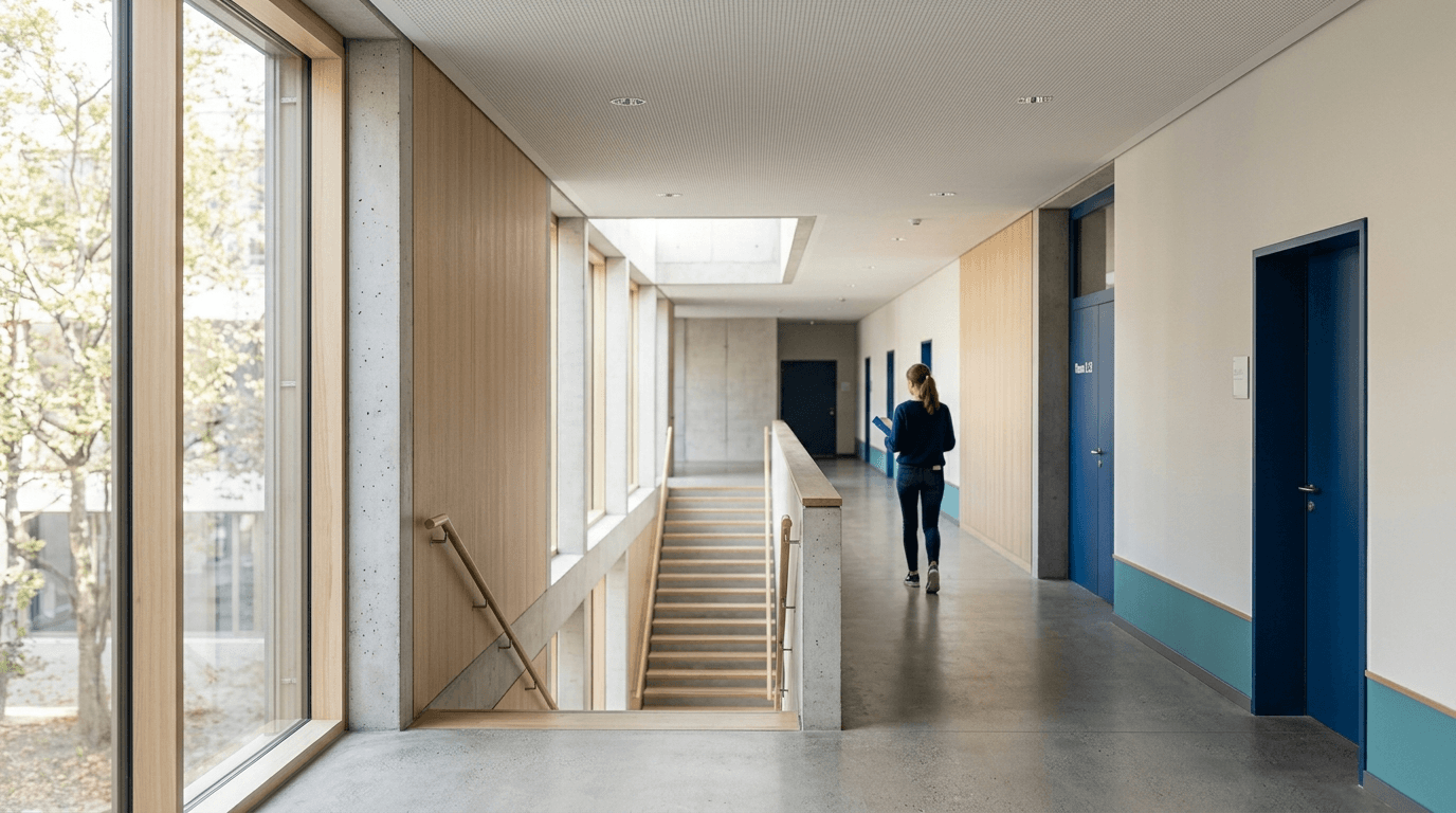 Lernszene fuer die Oberstufe in Baden-Wuerttemberg mit Unterlagen und Taschenrechner