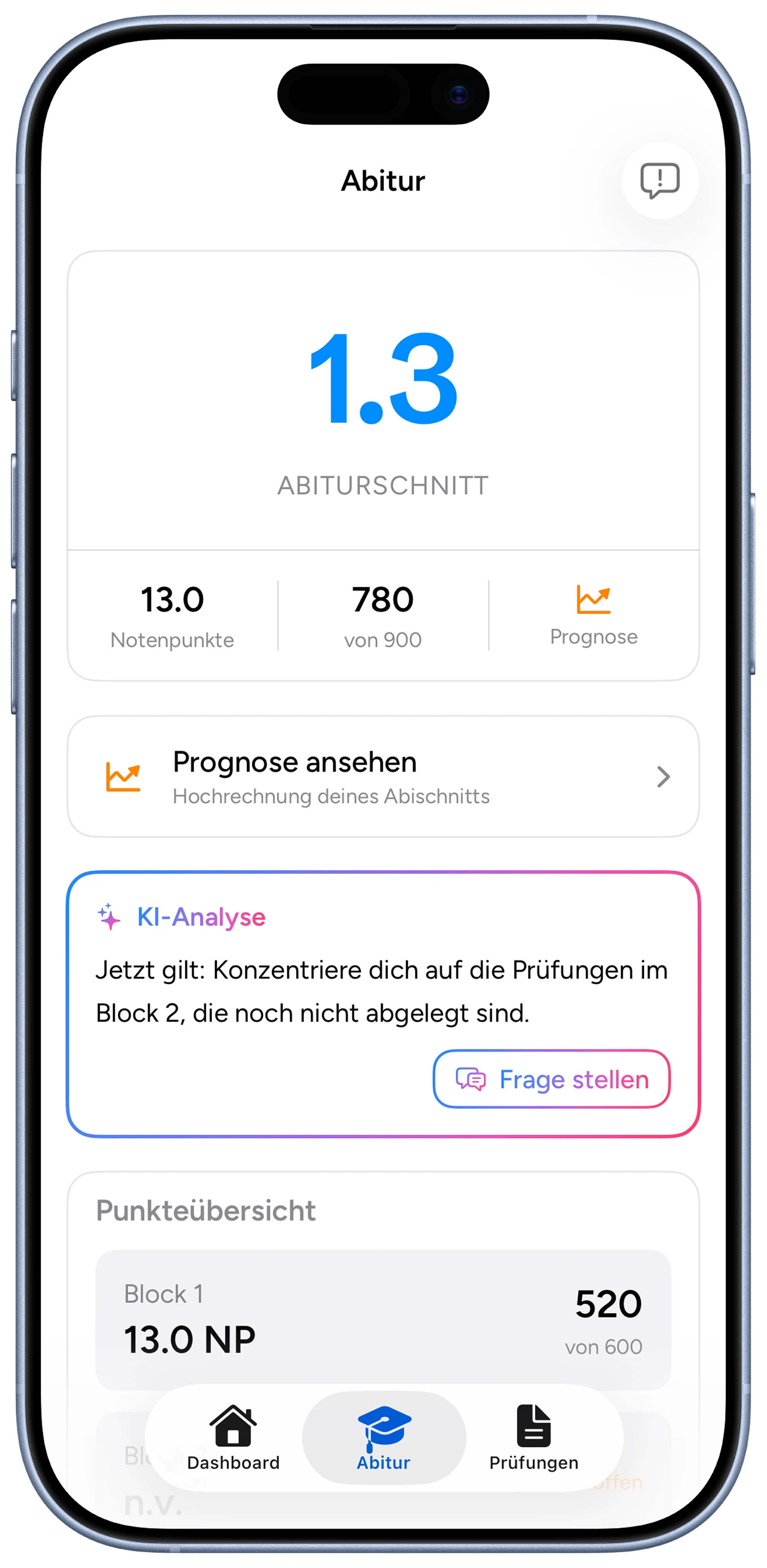 Abipilot Abitur-Rechner mit KI-Analyse
